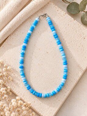 Handmade Blue Beaded Necklace | Coastal Inspired Jewelry